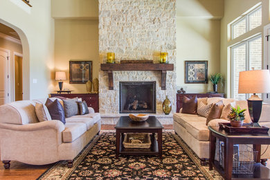 Living room - rustic living room idea in Dallas