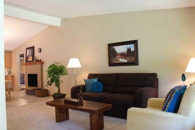 Example of a mid-sized eclectic living room design in Seattle