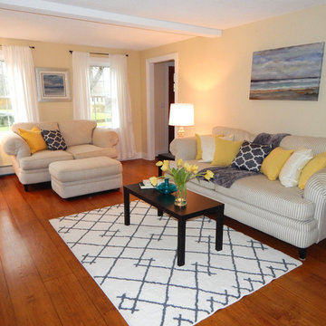 Staging After Photo: Contemporary Colonial Living Room