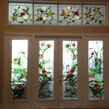 Stained Glass for doors and transom inside the house.