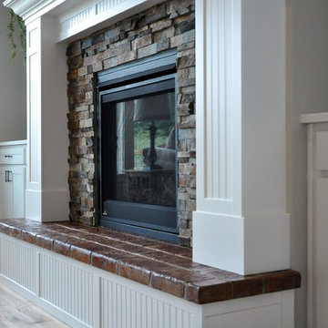 stamped concrete fireplace