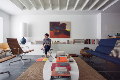 Living room - modern living room idea in Houston