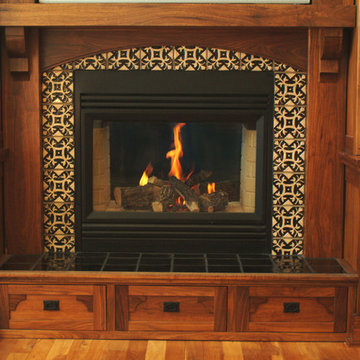 Starr Fireplace surround. Craftsman Style in black walnut.