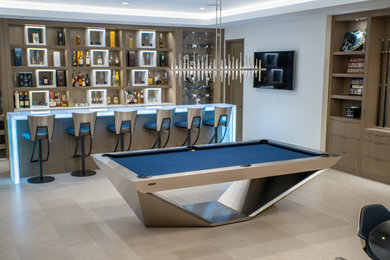 Stealth Brushed Aluminum Contemporary Pool Table