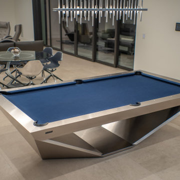 Stealth Brushed Aluminum Contemporary Pool Table