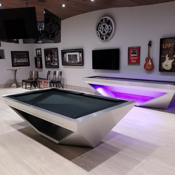 Stealth Custom Billiards and Shuffleboard Tables With LED Lights