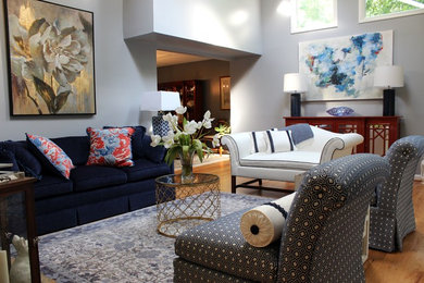 Example of a transitional living room design in Baltimore