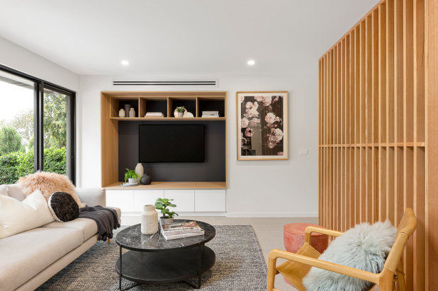Scandinavian Living Room by CNC Constructions & Developments Pty Ltd