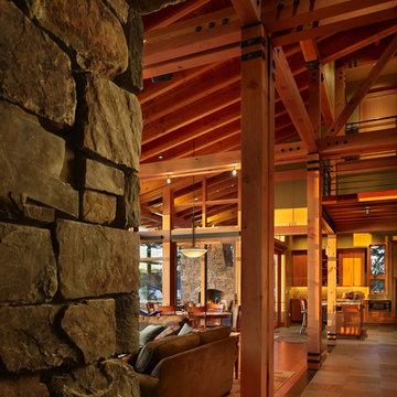 Stone and timber framing of Living Room