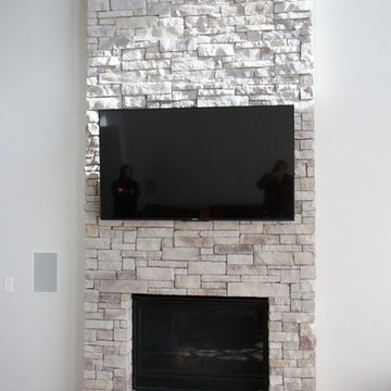 Stone Fireplace- Floor To Ceiling