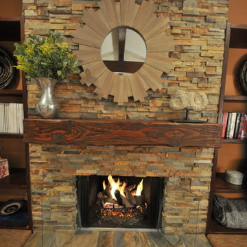 Stone Fireplace - Living Room