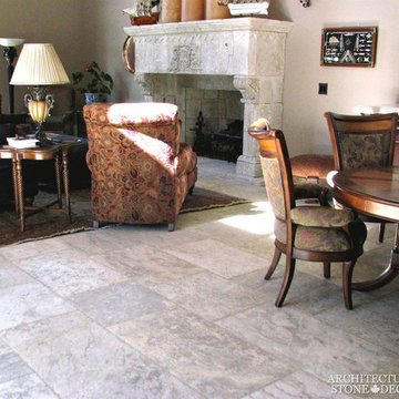 Stone Floor – Antique, Reclaimed Limestone ‘barre blonde’ pavers