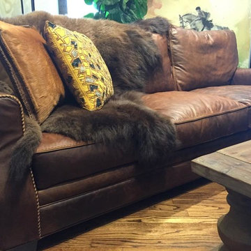 Stonewood Bison Leather Sofa (Austin Tx & Houston Tx)