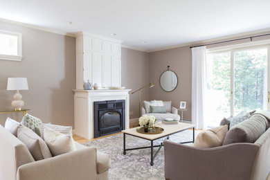 Inspiration for a transitional living room remodel in Burlington