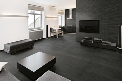 Design ideas for a contemporary living room in Toronto.