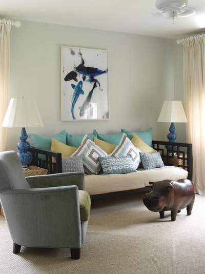 Beach Style Living Room by Tara Seawright Interior Design