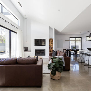 75 Beautiful Concrete Floor Living Room Pictures Ideas June 2021 Houzz 75 Beautiful Concrete Floor Living Room