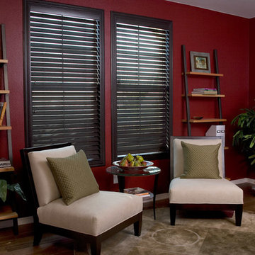 Stunning solid wood blinds enhances any decor.