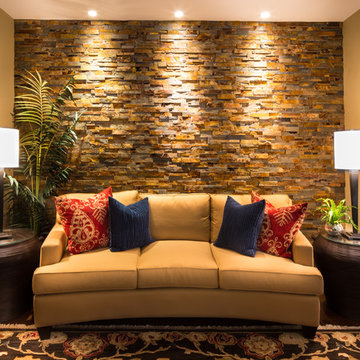 Stunning Stone Wall-Living Room