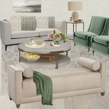 Subdued Green Living Room