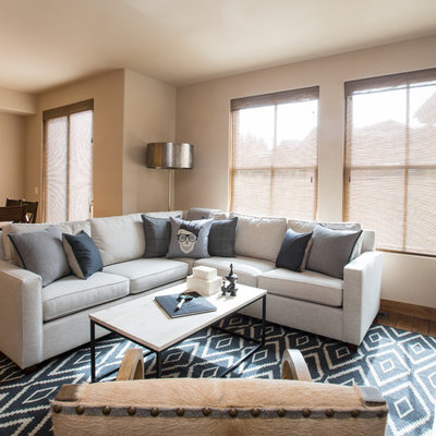 Inspiration for a transitional living room remodel in Boise with beige walls