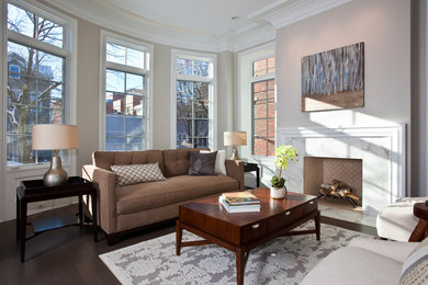 Transitional living room photo in Chicago