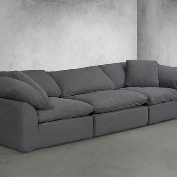 Sunset Trading Cloud Puff 3 Piece Slipcovered Modular Sectional Sofa  - Performa