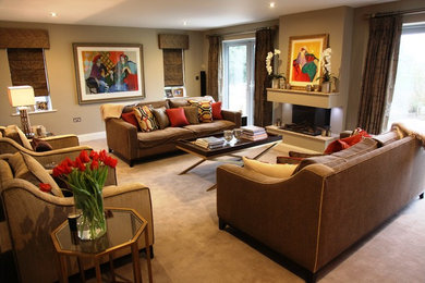 Design ideas for a modern living room in Surrey.