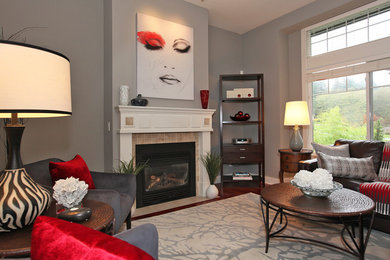 Example of a trendy living room design in Vancouver