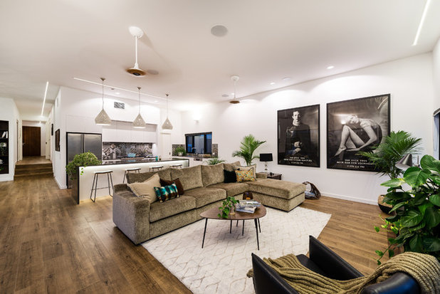Modern Living Room by White Pebble Interiors