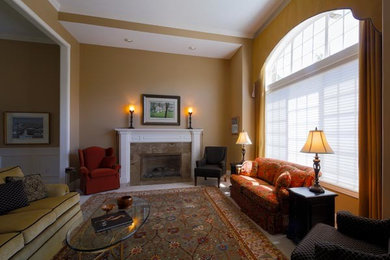 Elegant living room photo in Portland