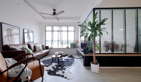 Houzz Tour: Mixing Monochromes with Character in A Kinfolksy HDB Flat