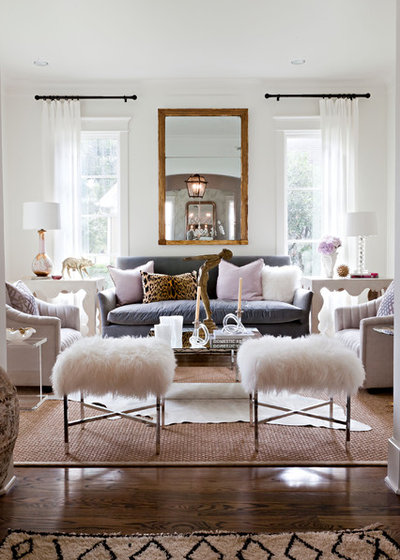 Transitional Living Room by Sally Wheat Interiors