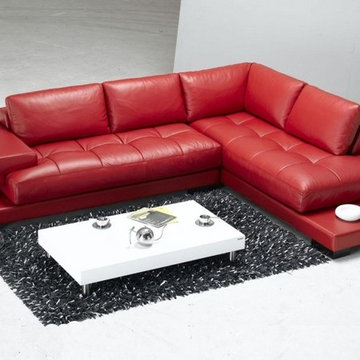 Tango - Red Leather Sectional Sofa