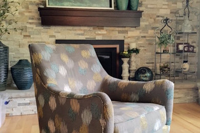 Inspiration for a transitional living room remodel in Cedar Rapids