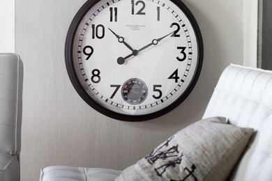 Terrace Large 32" Wall Clock with Subdial for Seconds in Black/ White Face #7301