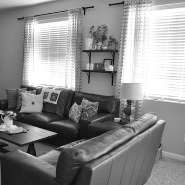 That Mama Gretchen Living Room with Blinds.com 2" Faux Wood Blinds