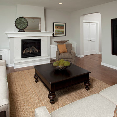 Living room - traditional enclosed living room idea in Minneapolis with a standard fireplace and no tv
