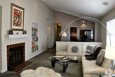 Living room - modern living room idea in Raleigh
