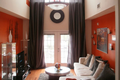 Transitional living room photo in Atlanta