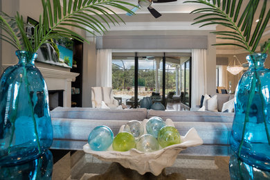 Living room - contemporary living room idea in Tampa