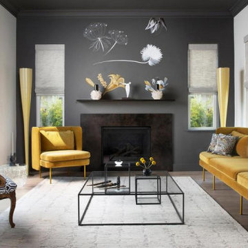 The living room in this 4,000 sq ft home