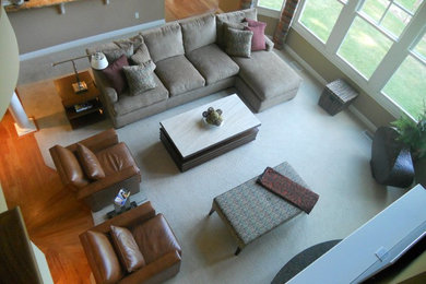 Large transitional living room photo in Grand Rapids