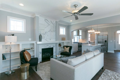Living room - mid-sized transitional living room idea in Cedar Rapids