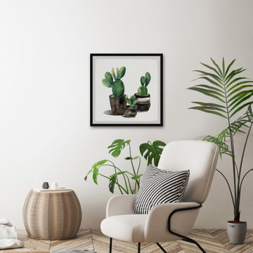 "The Potted Cactus" Framed Painting Print