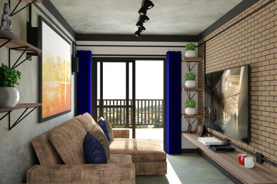 Example of an urban living room design in Other