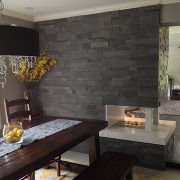Three Sided Ventless Fireplace
