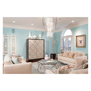 Tiffany Blue Living Room - Transitional - Living Room - St Louis - by ...