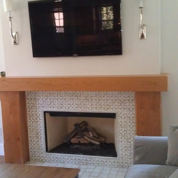 Tile and Wood Gas Fireplace Installation
