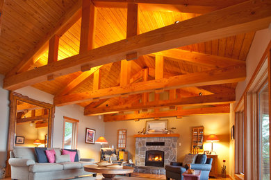 Timber Frame Ceiling & Living Room
